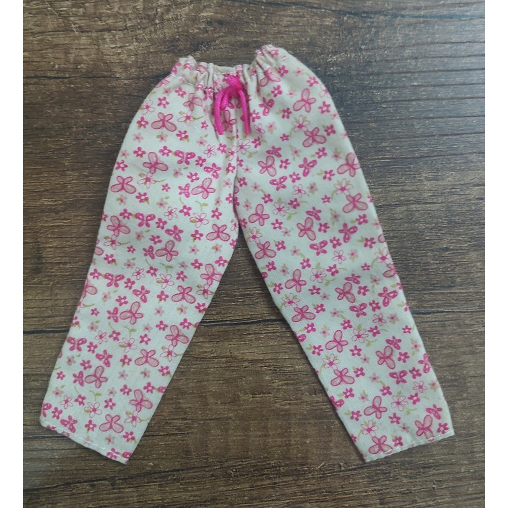 Barbie Skipper Clothes Pink & White Flower Print Pajama Pants Z33